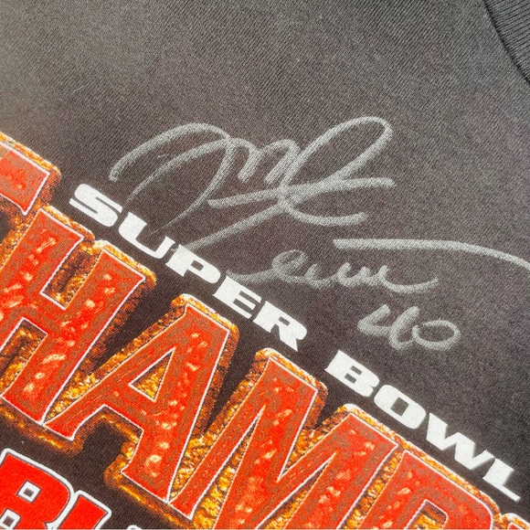 Vintage Super Bowl XXXVII buccaneers Mike Alstott Autographed signed t shirt LG - Picture 3 of 5
